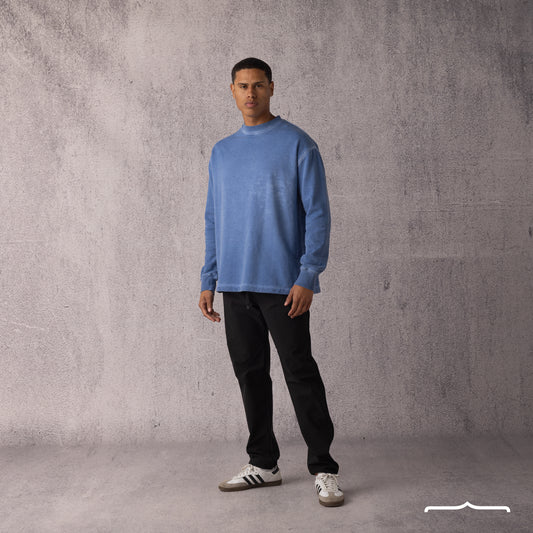 Washed sweatshirt in Baby blue