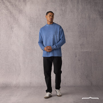 Washed sweatshirt in Baby blue