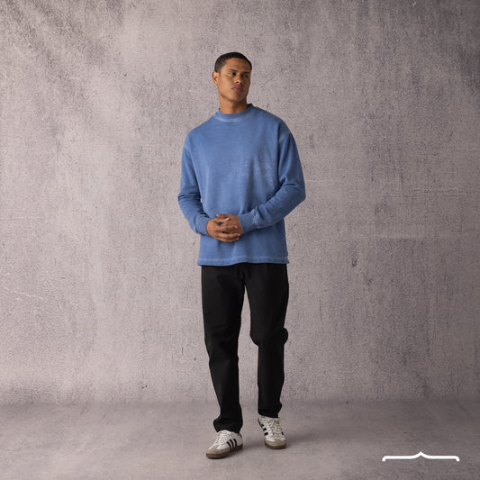 Washed sweatshirt in Baby blue