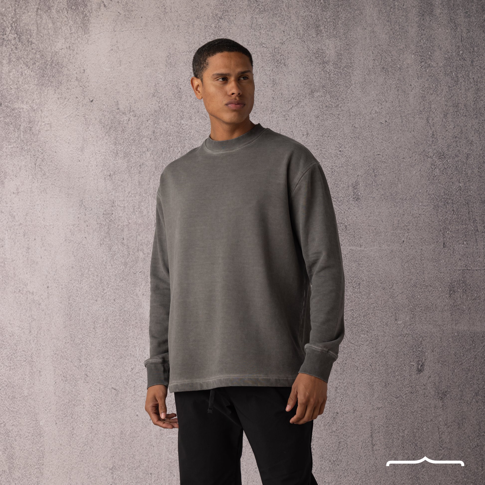 Washed sweatshirt in Dark Grey