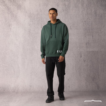 Barcode Washed Hoodie in Green