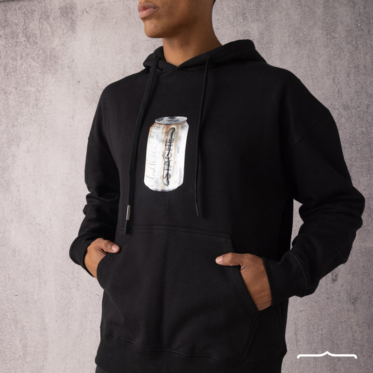 Reflective can print Hoodie in Black