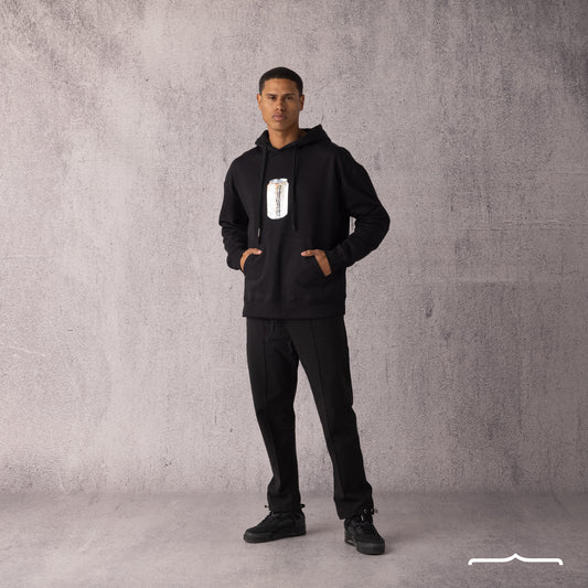 Reflective can print Hoodie in Black