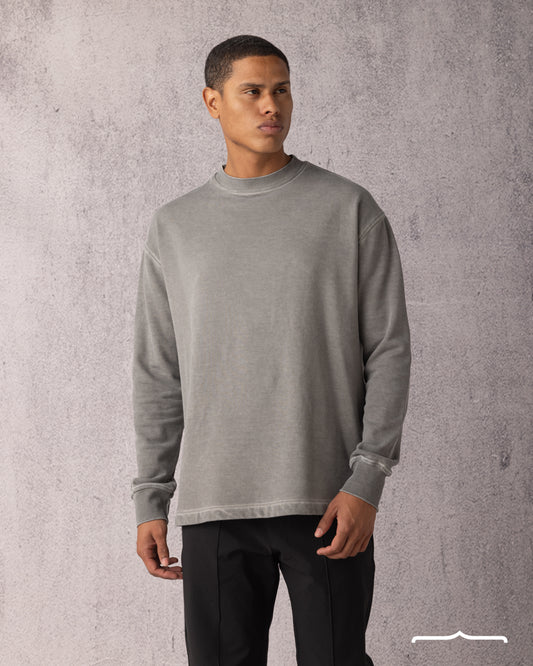 Washed sweatshirt in Light Grey