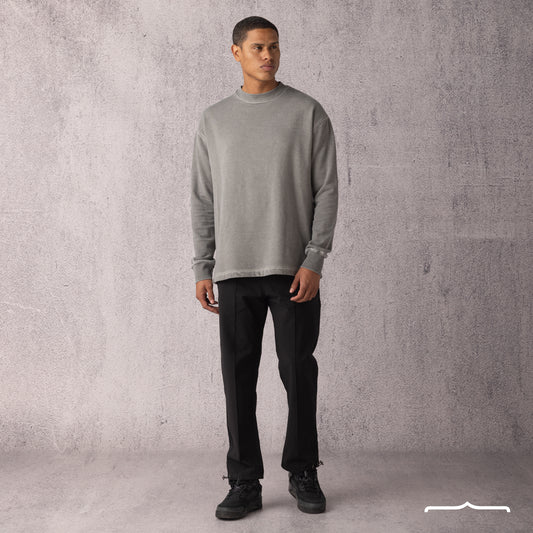 Washed sweatshirt in Light Grey