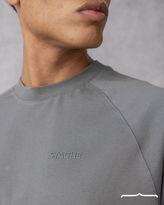 Raglan Rubber Logo in Regular Fit in Grey