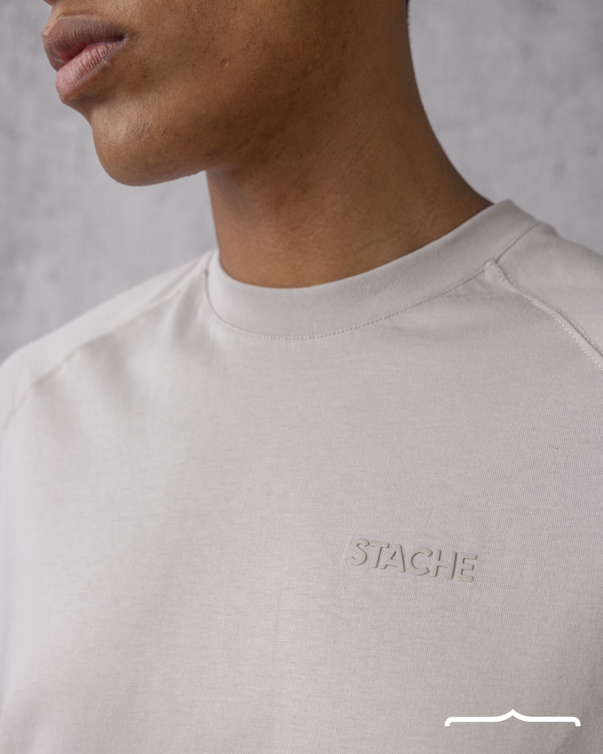 Raglan Rubber Logo in Regular Fit in Beige