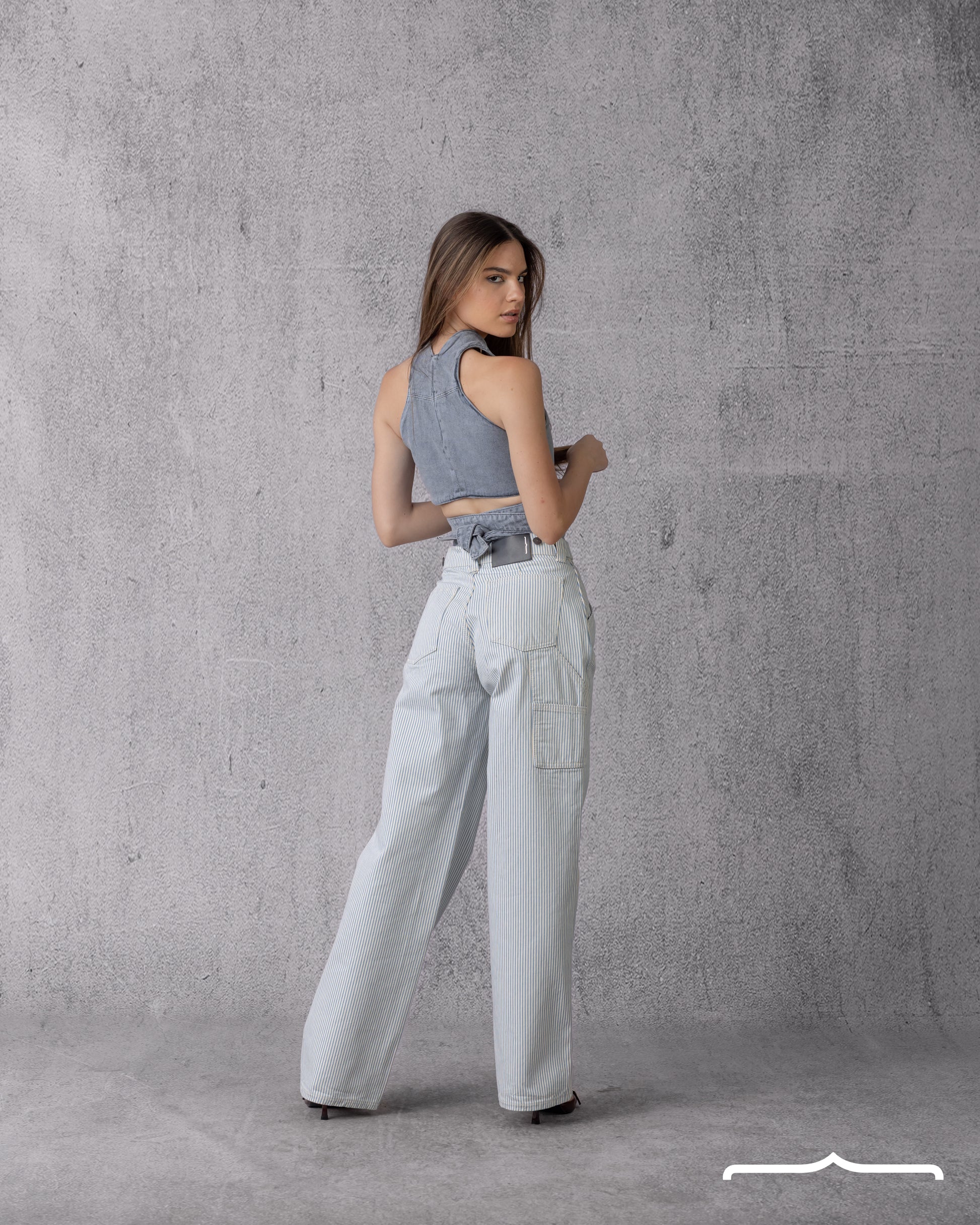 women Pinstriped Jeans