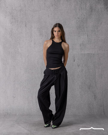 Ripped halter neck top  in Black