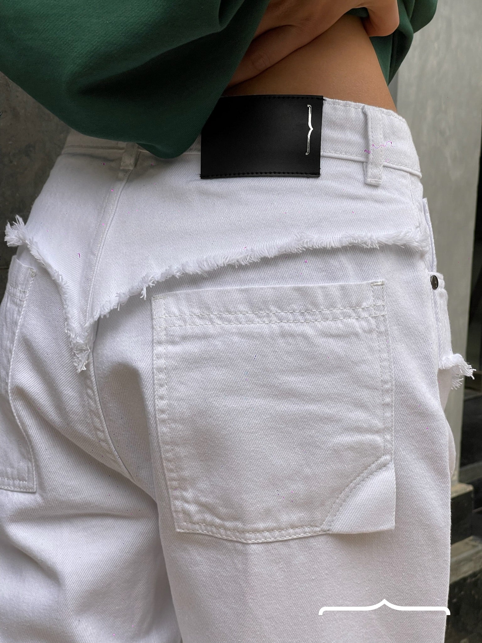 Layered denim in White