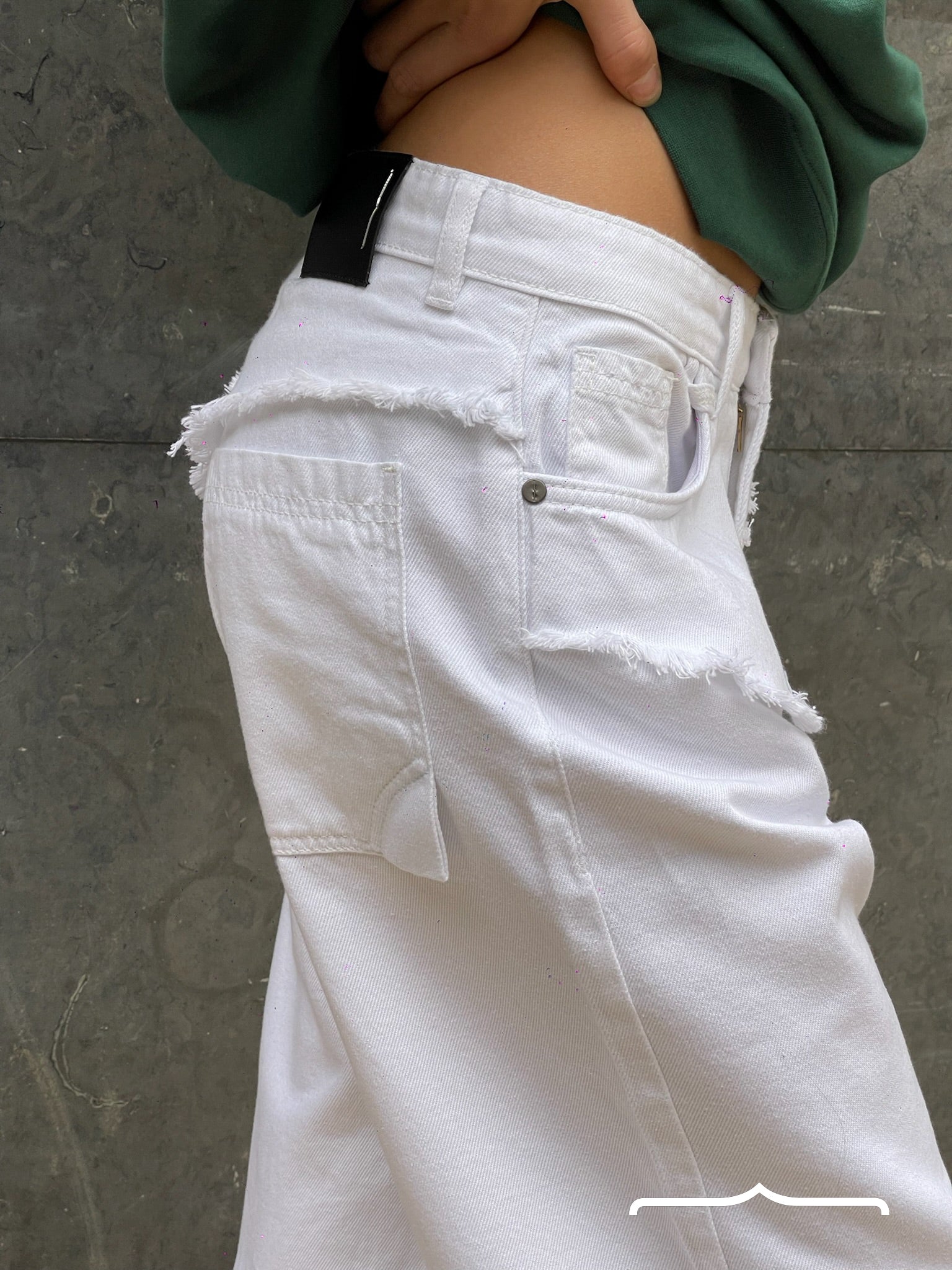 Layered denim in White
