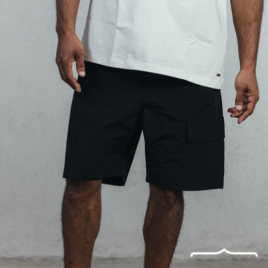 One Side Pocket Short in Black
