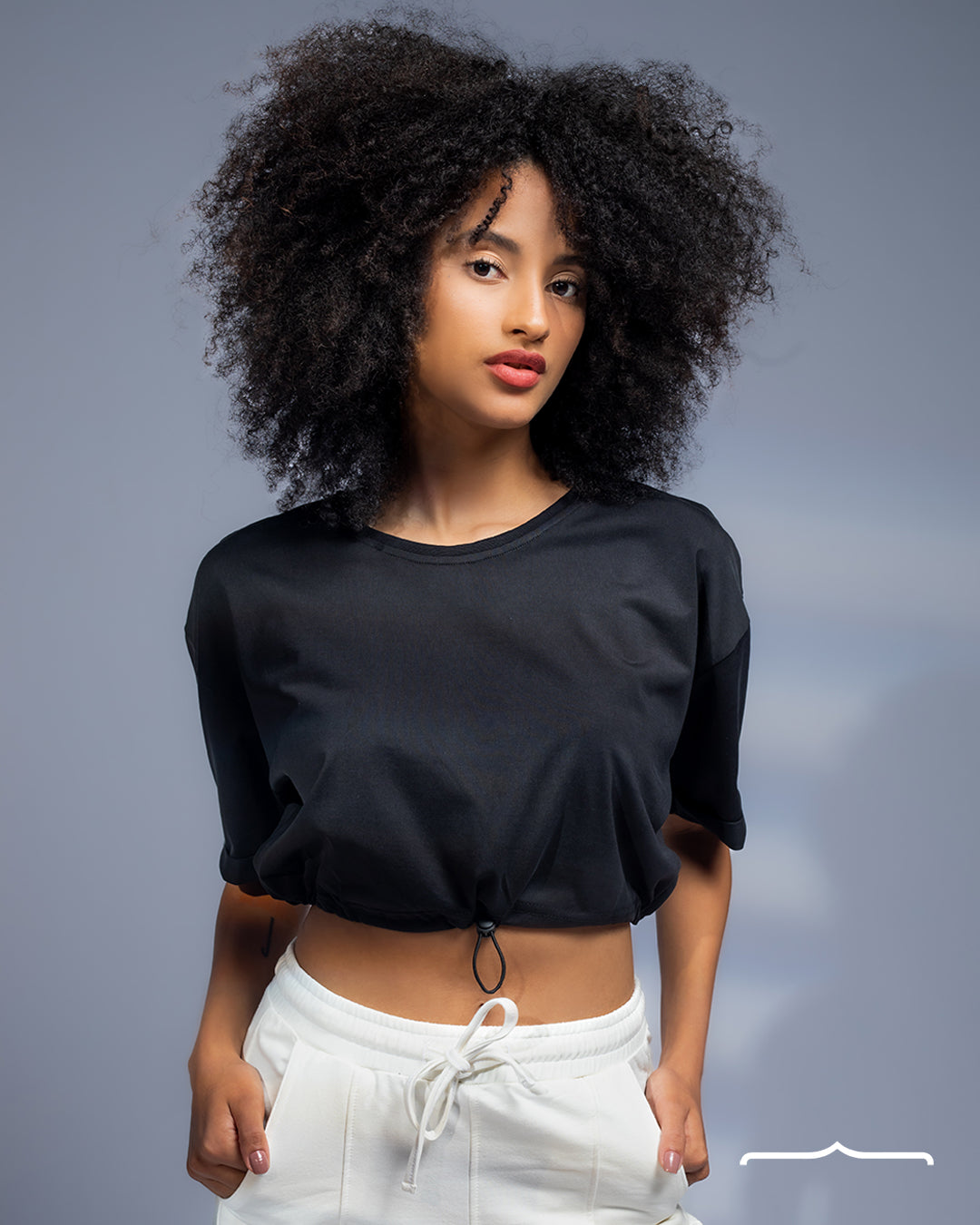 Adjustable Crop Top in Black