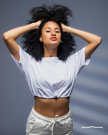 white crop top