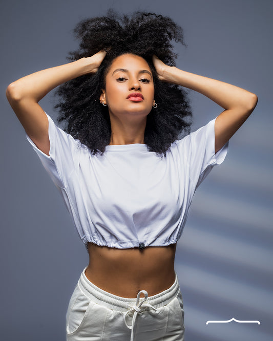 white crop top
