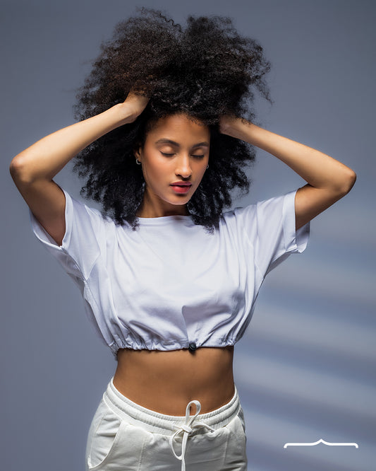 adjust crop top in white