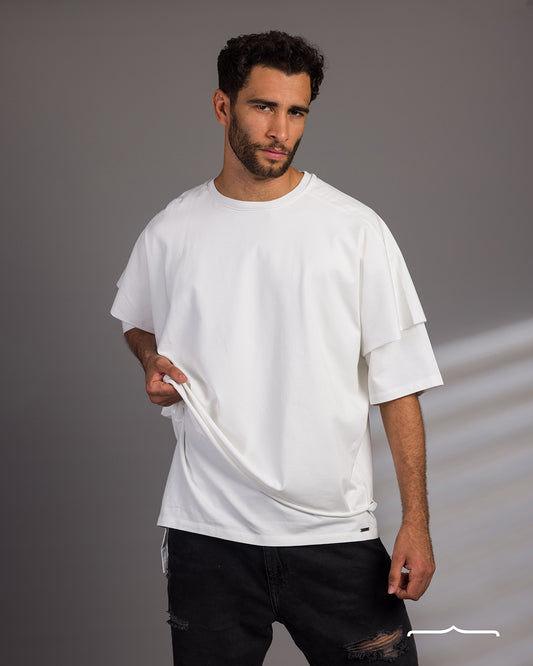 Double Layer Oversize T-Shirt in White