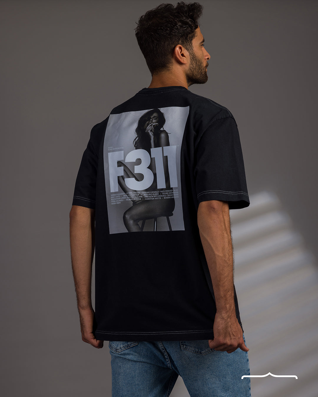 F311 Washed  oversize T-shirt in Black