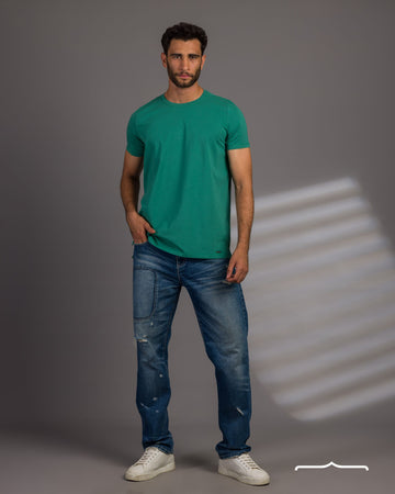 Split T-shirt in Green