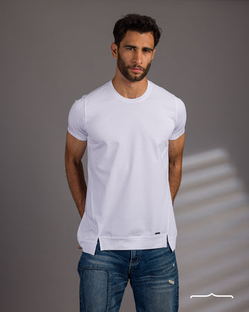 Side Split Volume 2 T-Shirt in White