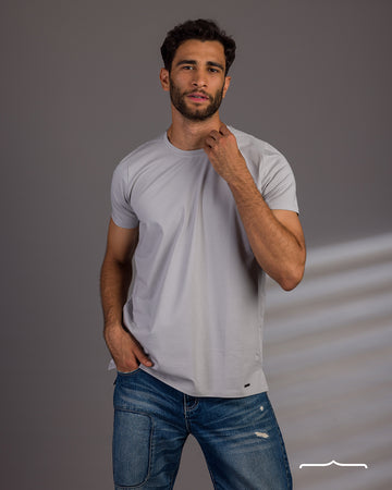 Split T-shirt in Light Grey