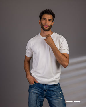 Knitwear T-Shirt in White
