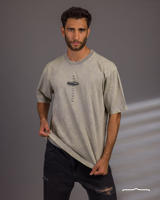 Get stached washed oversize T-shirt in Sand