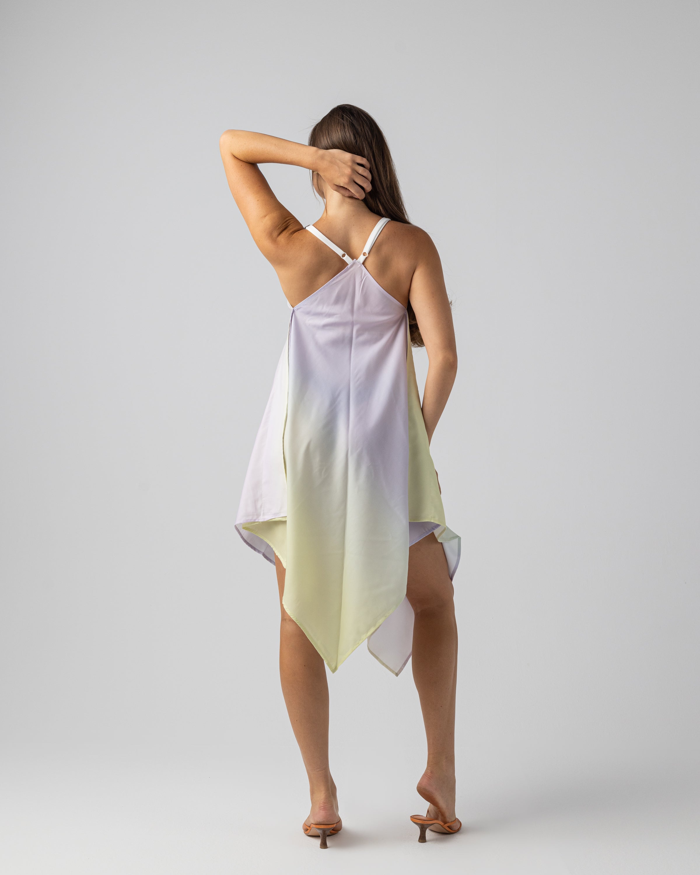 Satin Beach Dress Lavender x Butter Yellow
