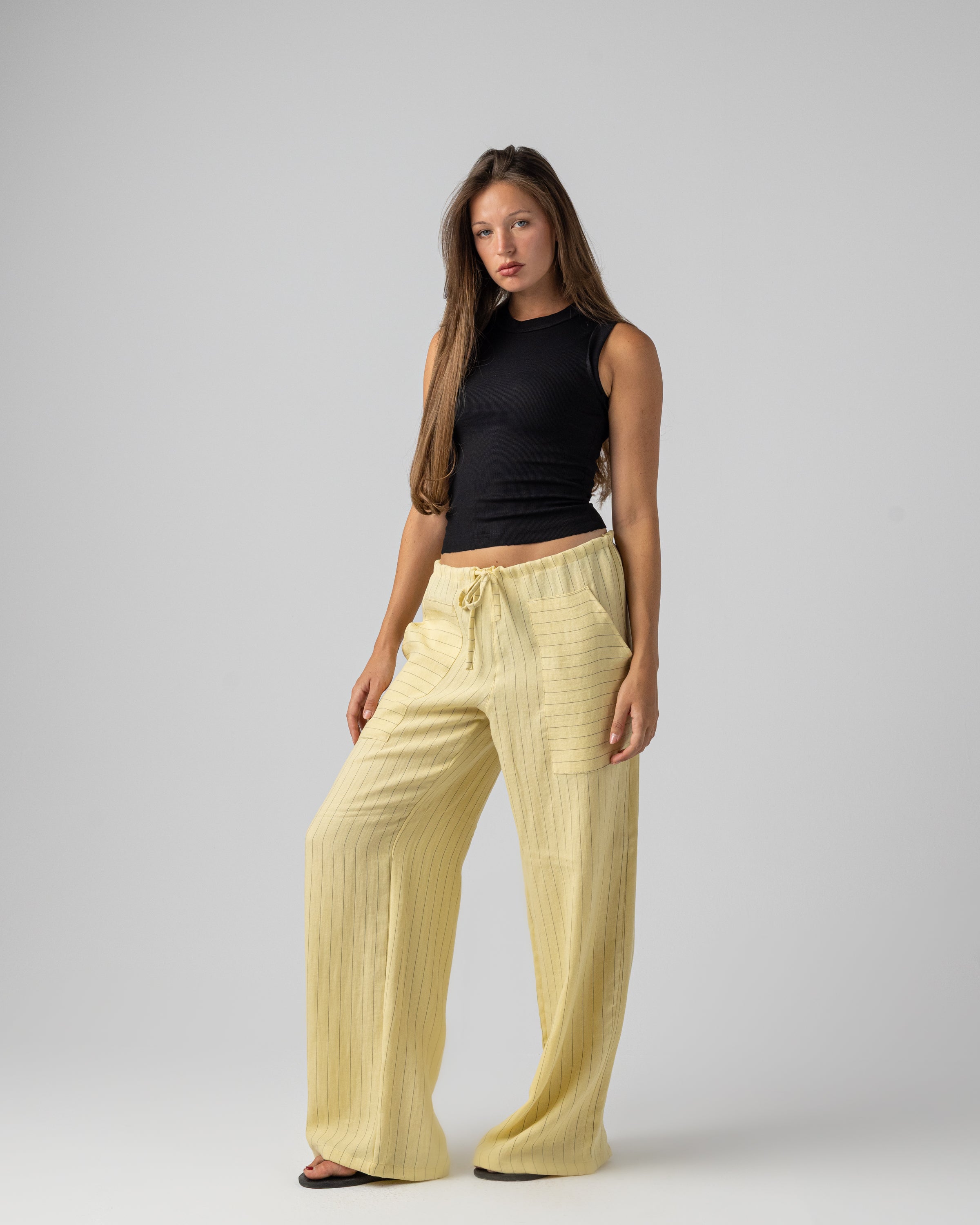 Striped Pants in Yellow