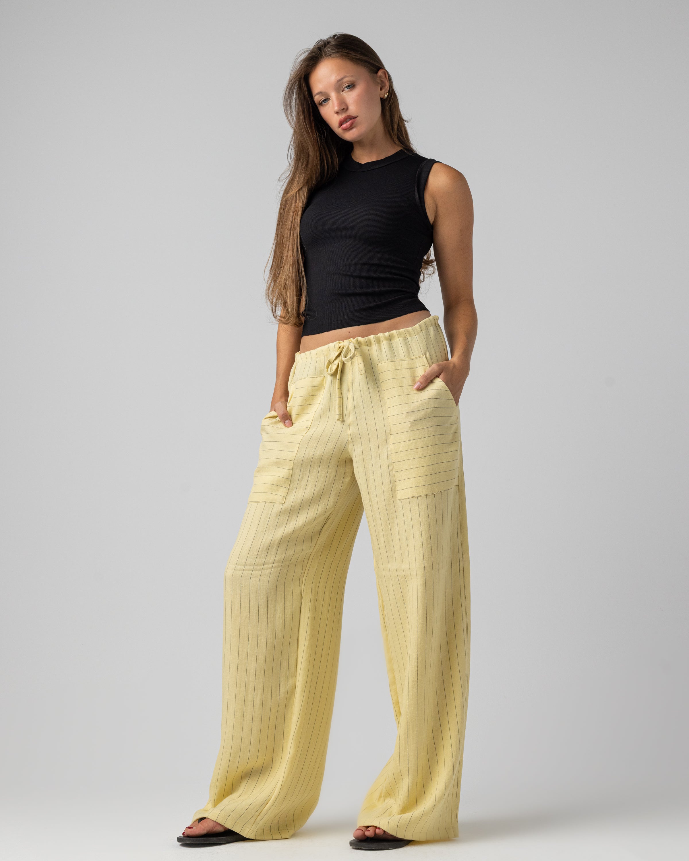 Striped Pants in Yellow