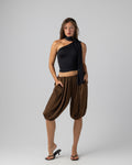 Satan Capris in Brown