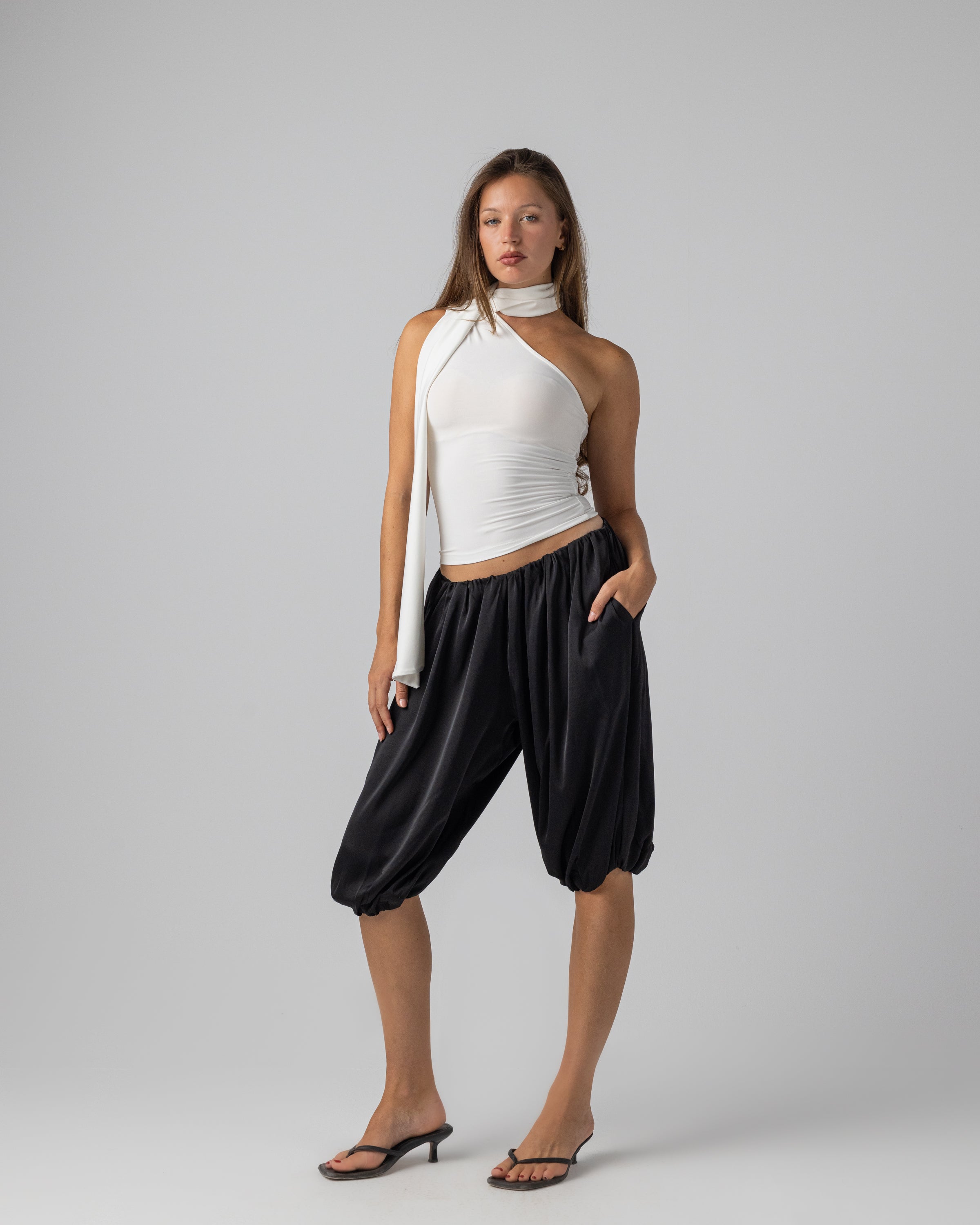 Satan Capris in Black