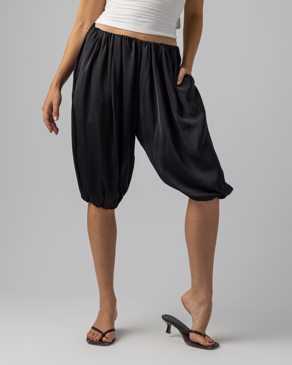 Satan Capris in Black