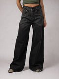 Raw Edge Jeans in Black