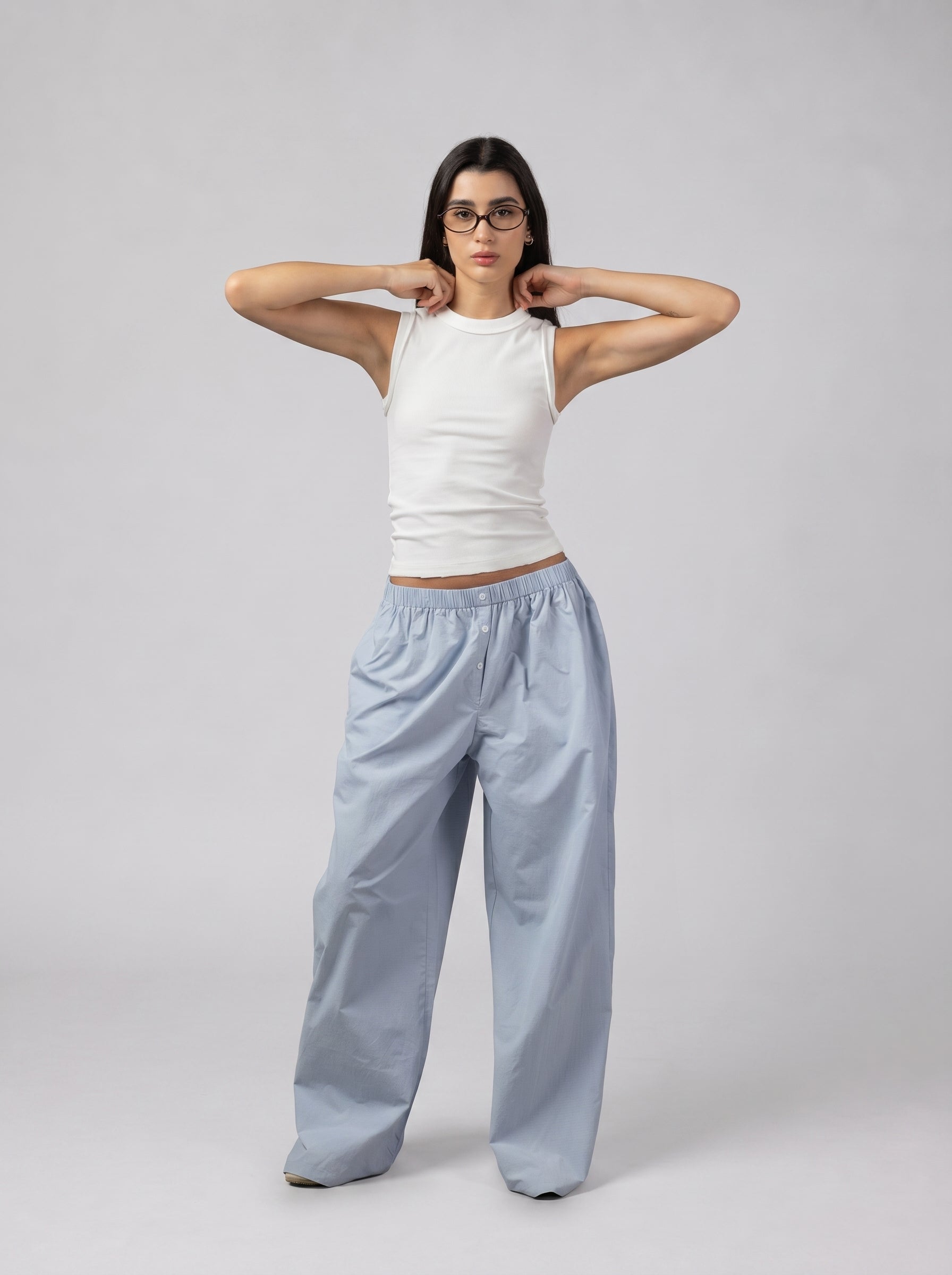 Raw Edge Ribbed Tank top in White