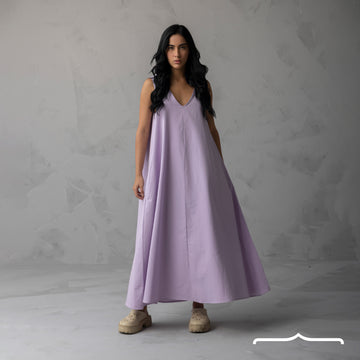 Poplin dress in Lavender