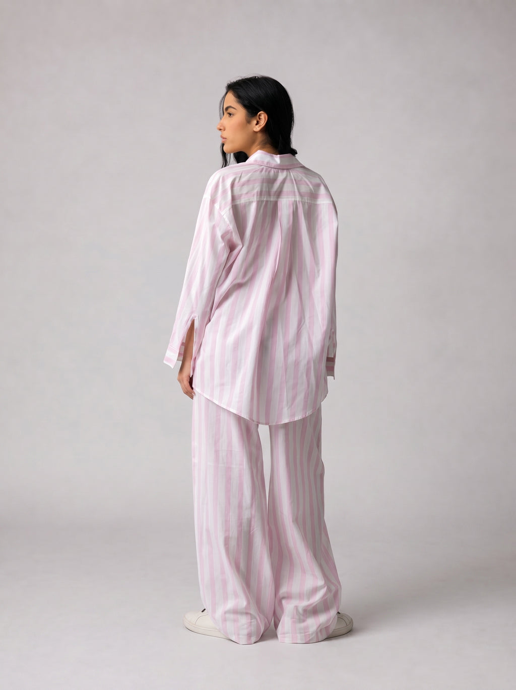 Striped Linen set in Pink