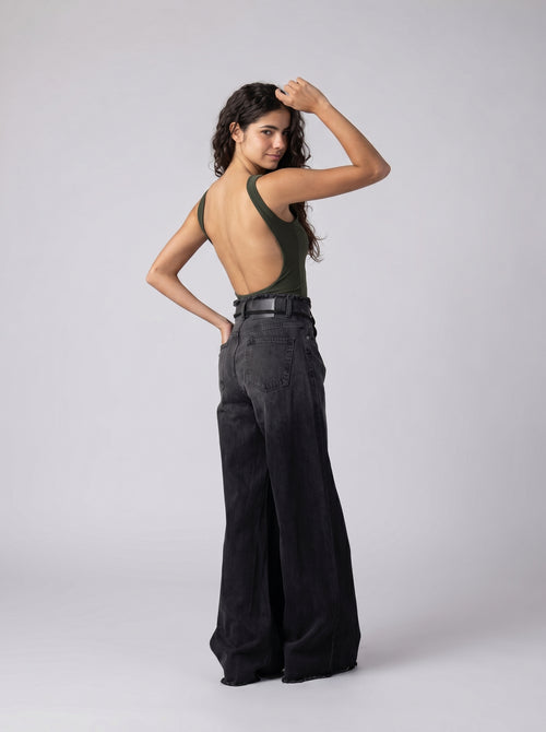 Backless Bodysuit in Olive