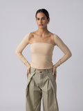 Off shoulder top in Beige