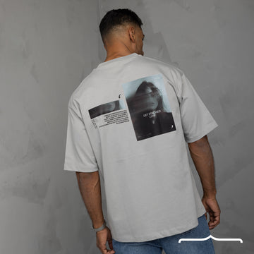 Blurred Oversize T shirt in Light Grey