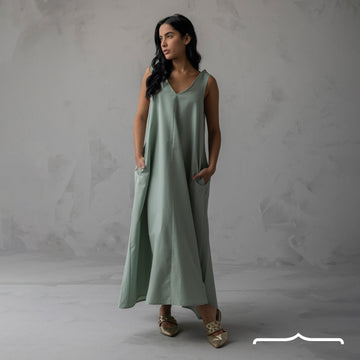 Poplin dress in Mint Green