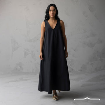 Poplin dress in Black