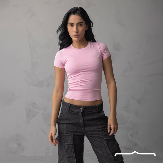 Solid color basic Top in Pink