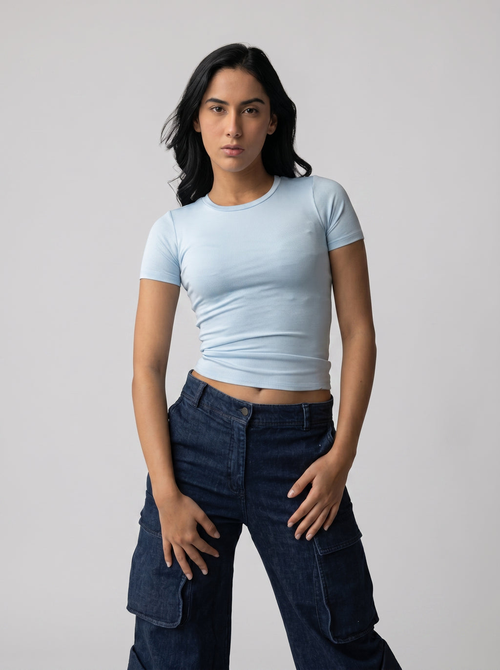 Solid color basic Top in BabyBlue