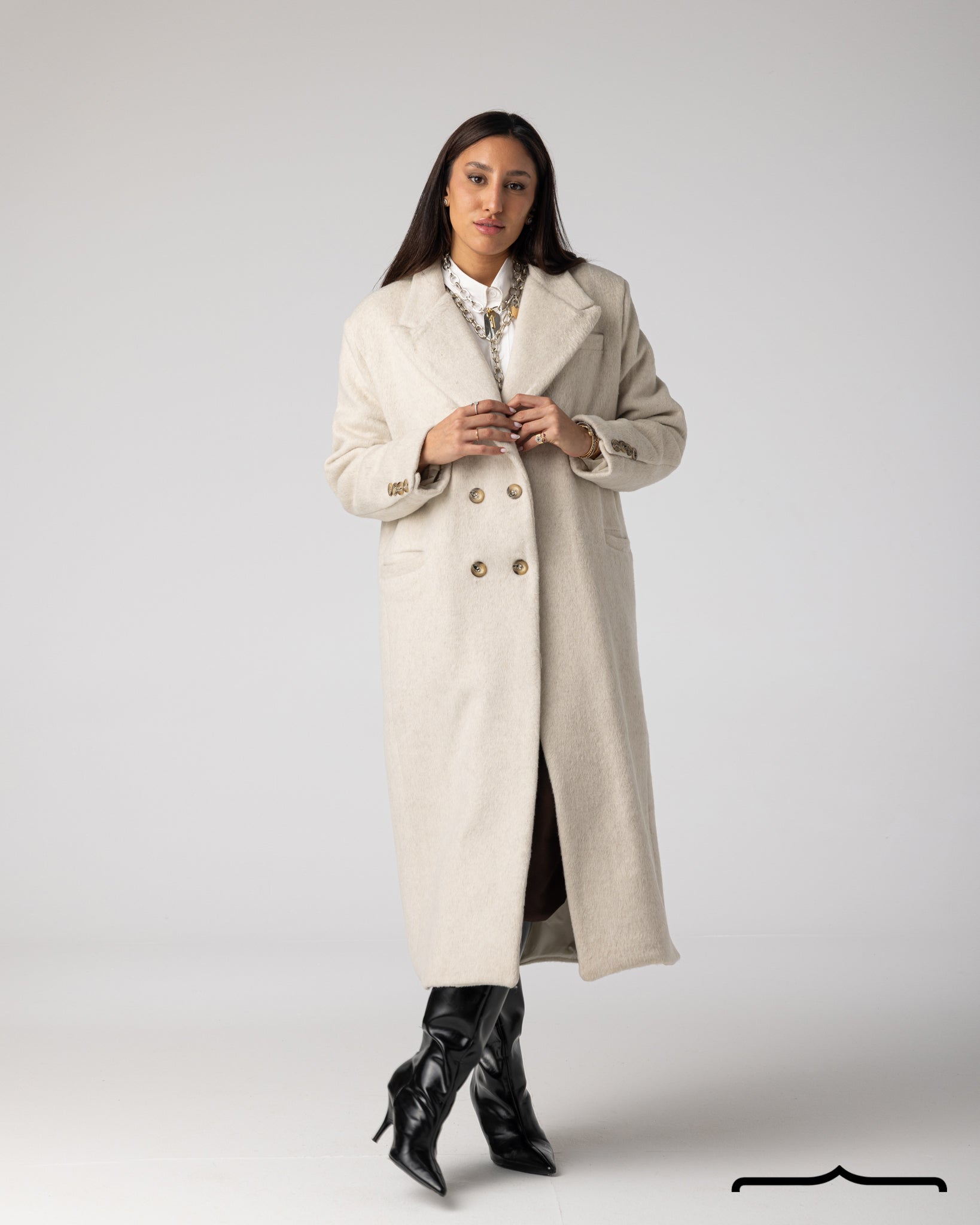 Long Beige Wool Coat