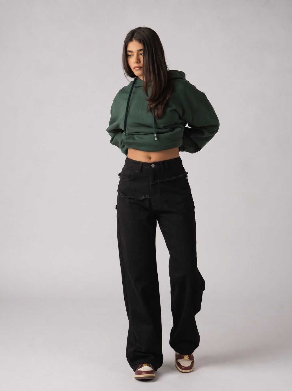 Layered denim in Black