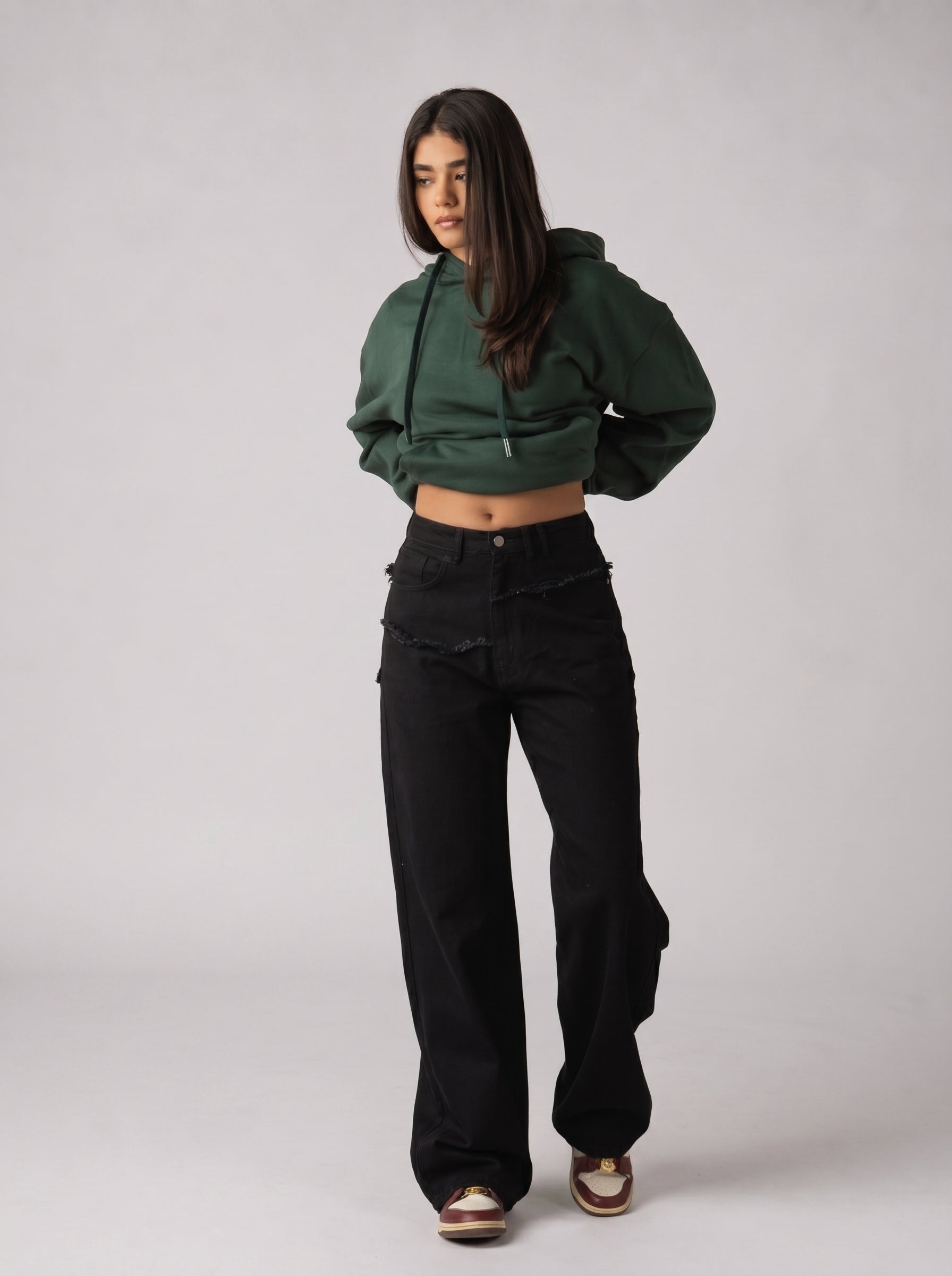 Layered denim in Black
