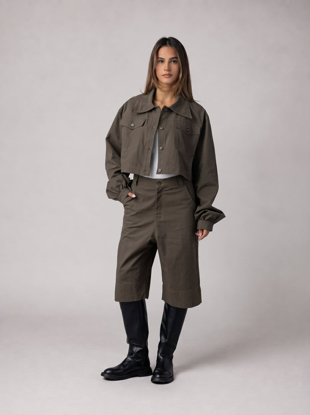 Statement Bermuda Set in Brown