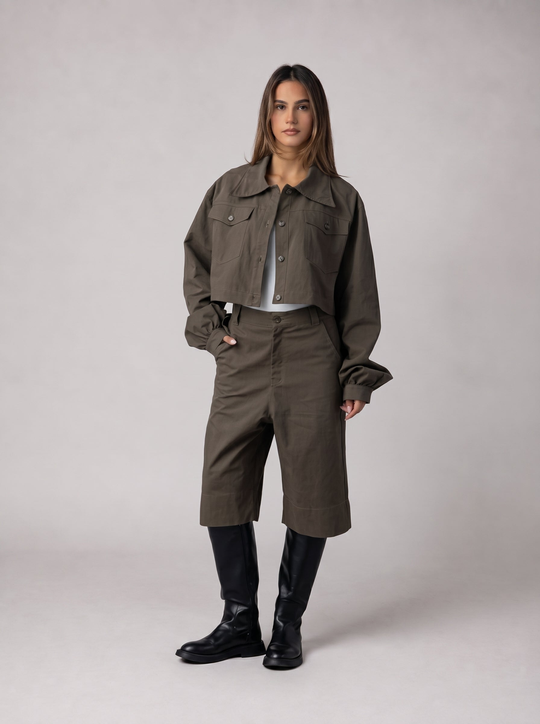 Statement Bermuda Set in Brown