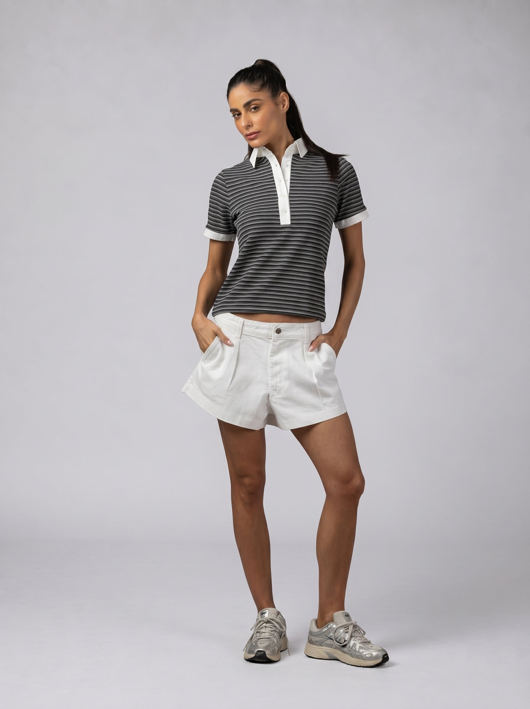 Relaxed Low Waist Short Denim in White